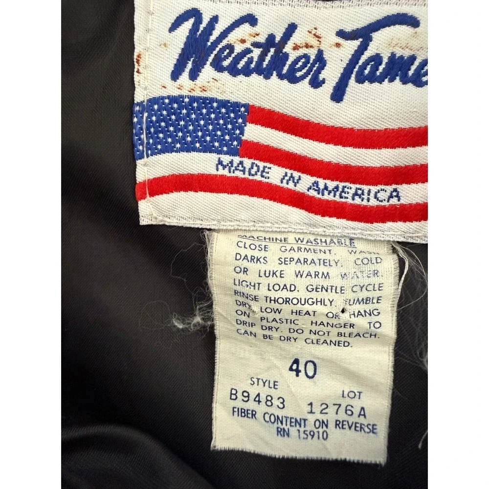 Weather Tamer Brown Nylon Zip Up Track Jacket Men's Size 40 Made in USA